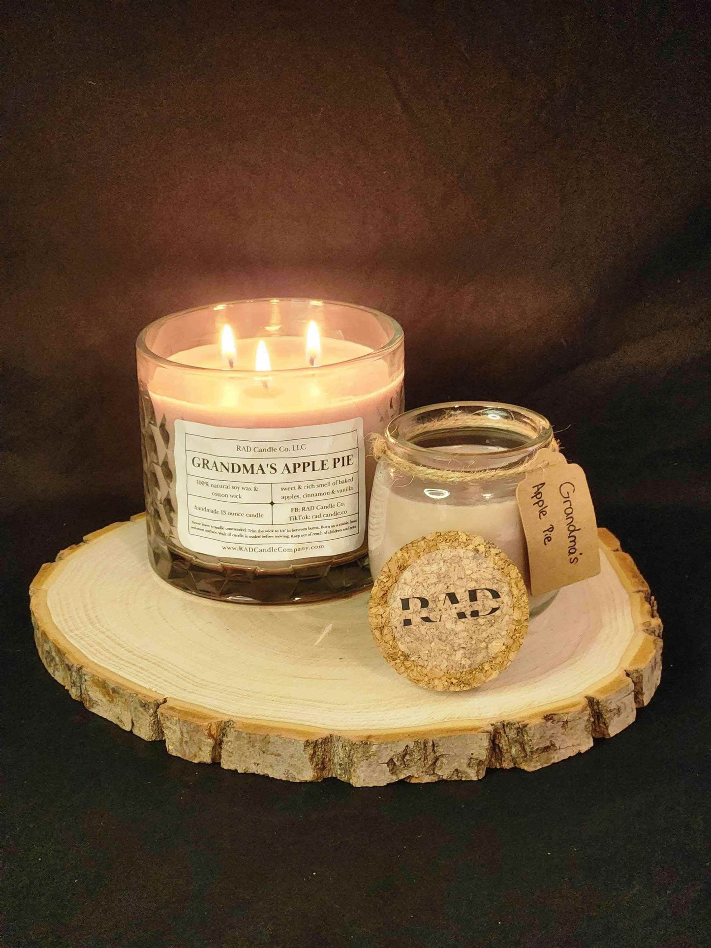 Apple Cinnamon Scented Soy Candle - Grandma's Apple Pie
