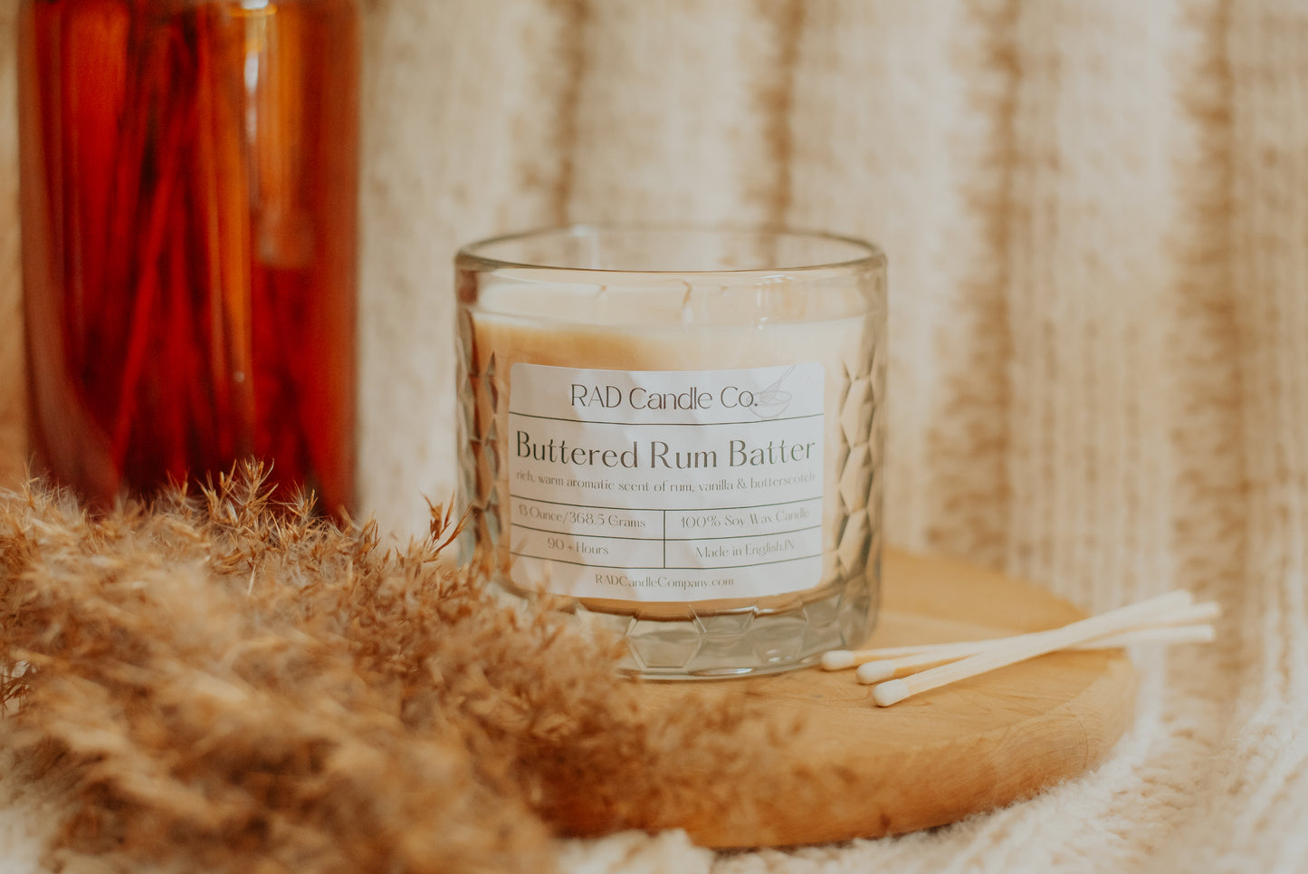 Buttered Rum Scented Soy Candle - Buttered Rum Batter