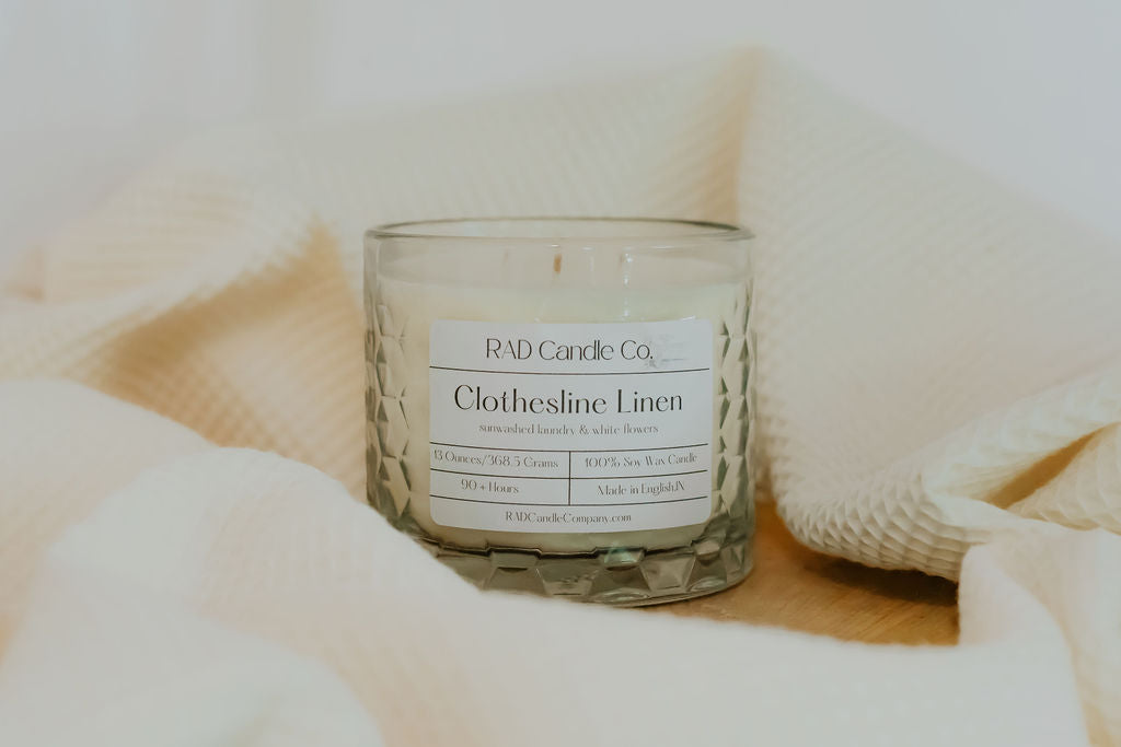 Linen Scented Soy Candle - Clothesline Linen
