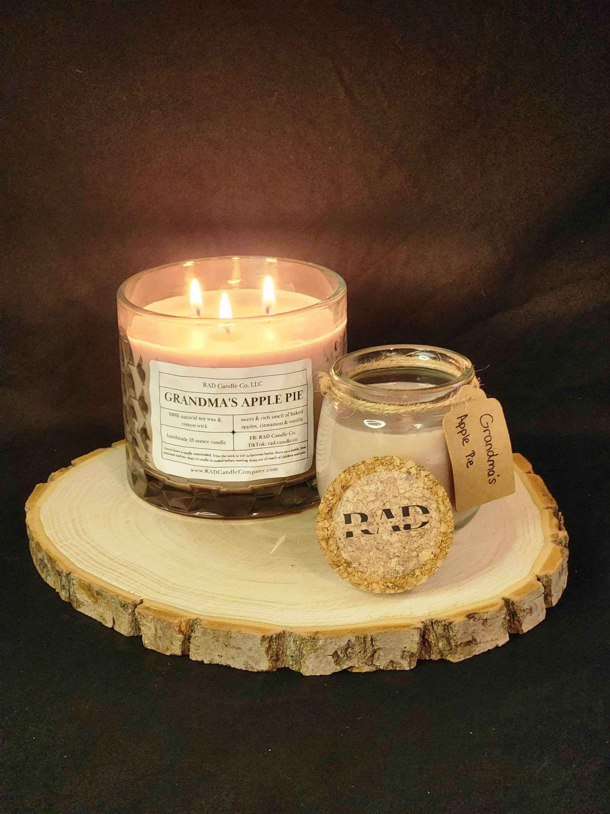 Apple Cinnamon Scented Soy Candle - Grandma's Apple Pie